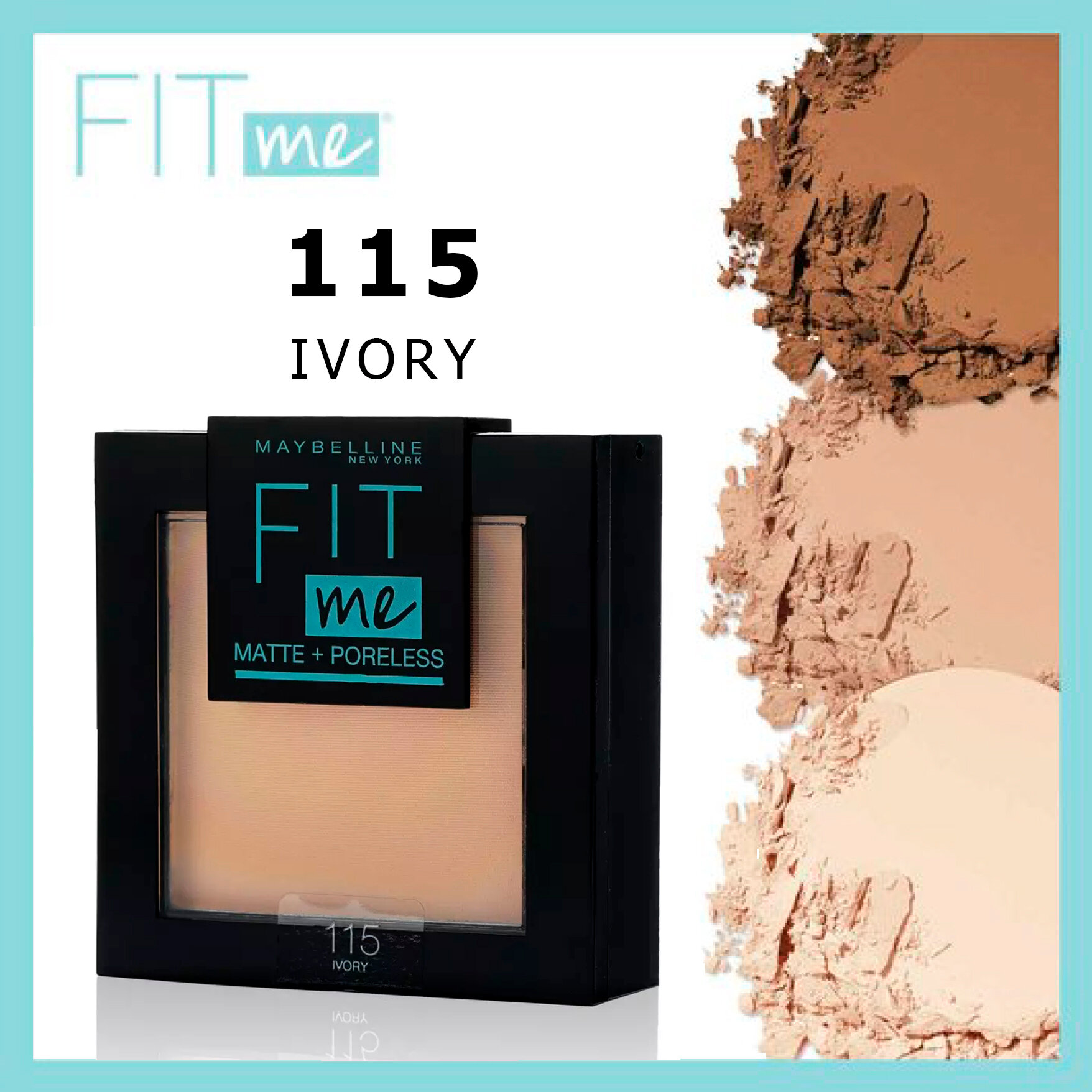 Maybelline New York Fit Me пудра компактная матирующая скрывающая поры 1 шт. 115 слоновая кость 9 г