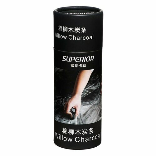 Уголь натуральный 22 штуки диаметр-7-9мм в картонном тубусе черный комплект из 4 шт 946₽