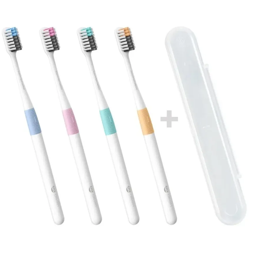 Набор зубных щеток Dr. Bei Bass Method Toothbrush Multicolor (4 шт.)