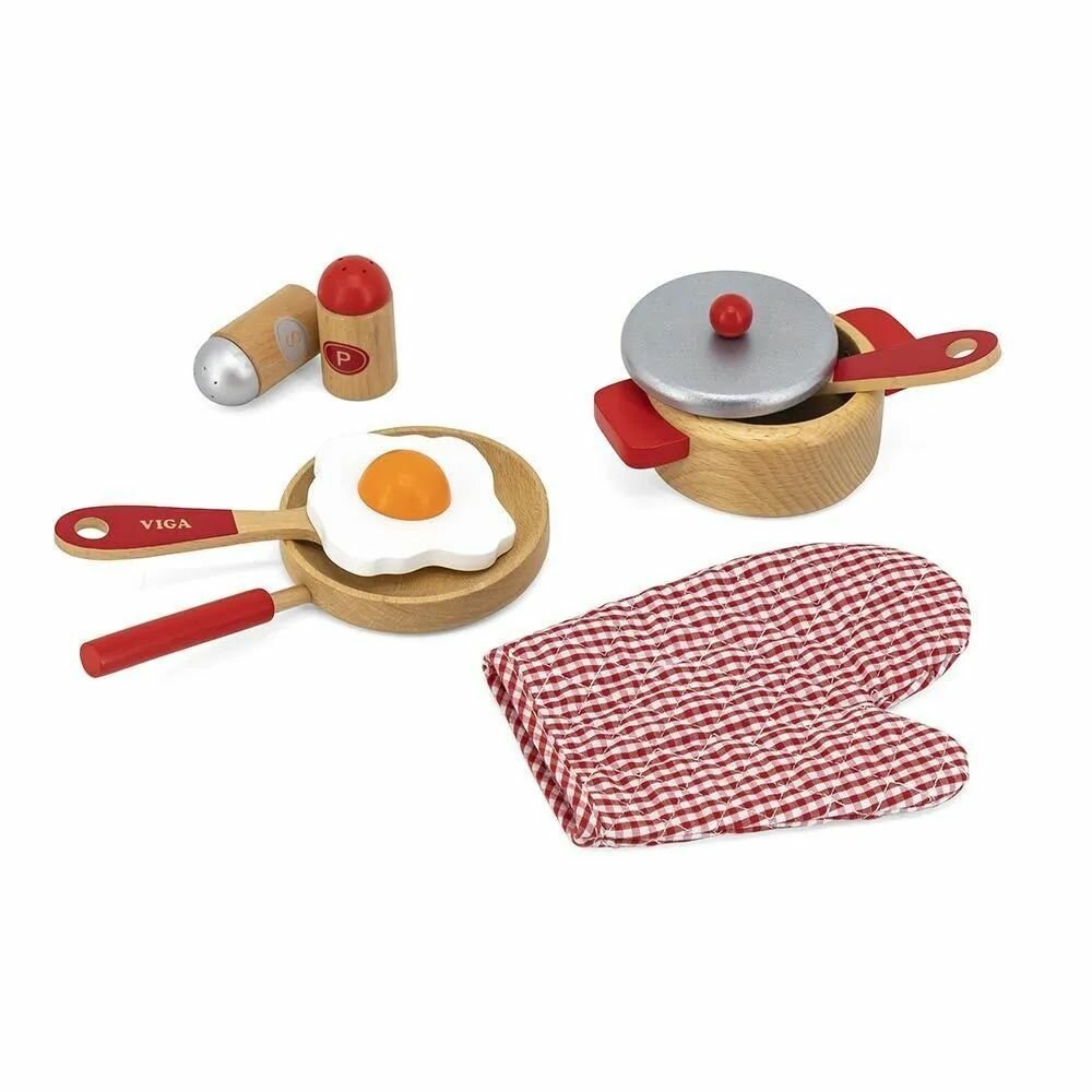 Игровой набор Viga Toys Маленький повар, красный (50721) - фото №6