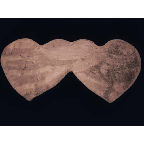 Коврик Два сердца лиловый 80x160 см искусственный мех пушистый прикроватный в спальню в детскую 2138₽