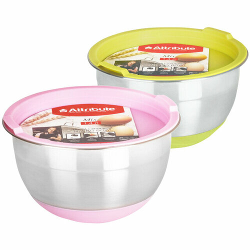 Миска attribute 16см 14л с крышкой сталь 2614₽