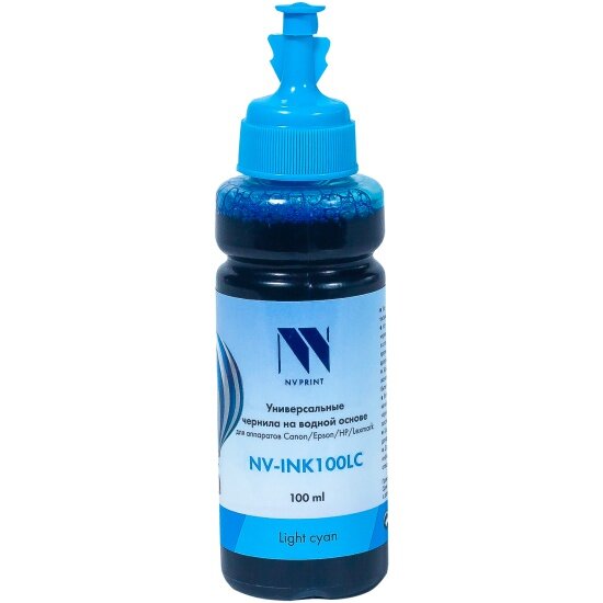 Чернила NV Print универсальные на водной основе NV-INK100LC для аппаратов Epson (100ml) Light Cyan