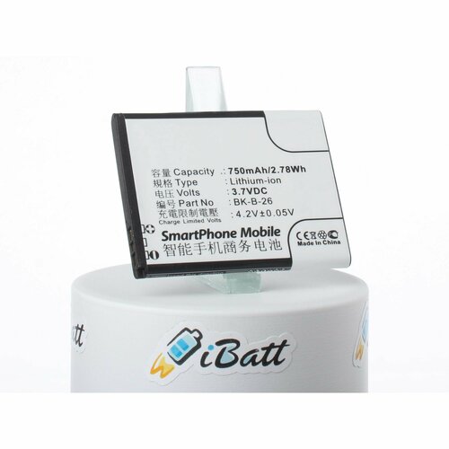 Аккумуляторная батарея iBatt 750mAh для BK-B-26 BK-B-28 1446₽
