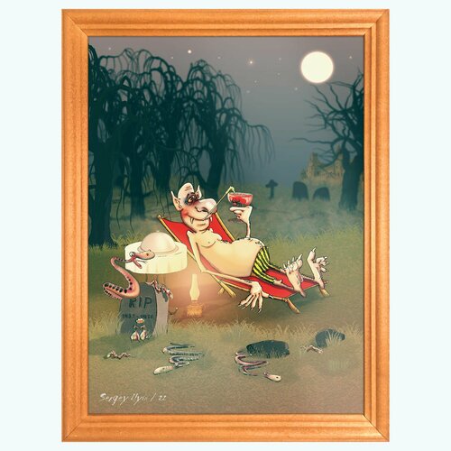 Картина для интерьера в рамке 18х24 см Дракула 1100₽