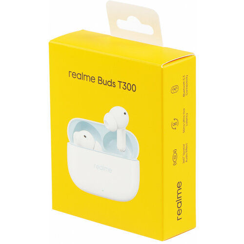 Наушники внутриканальные Realme Buds T300 RMA2302 белый беспроводные bluetooth в ушной раковине 631209000024 6398₽