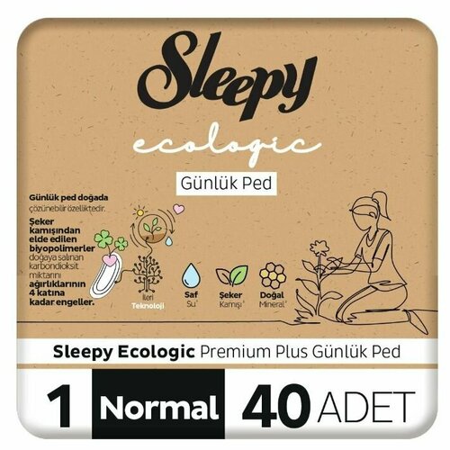 Sleepy Прокладки ежедневные Ecologic Normal, 40 шт/уп