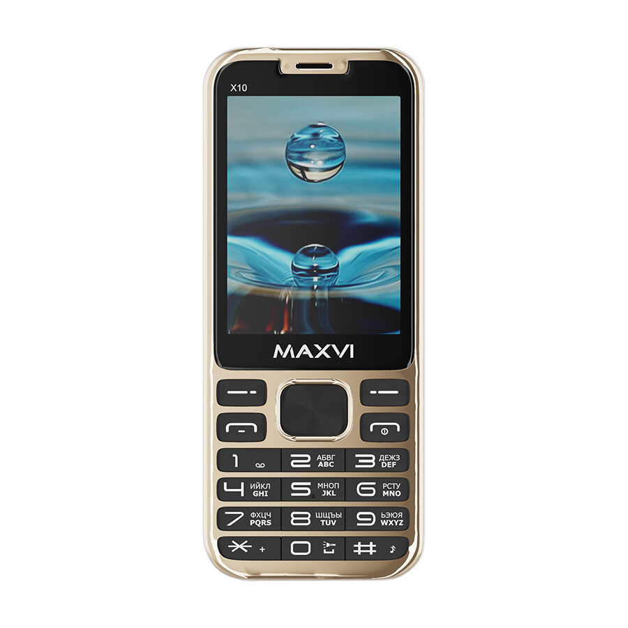 Телефон MAXVI X10, SIM+micro SIM, золотой металлик