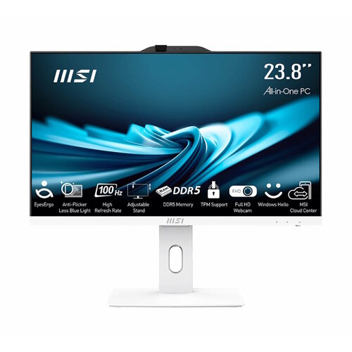 Моноблок MSI Pro AP242P 12MA-613XRU 238 Full HD i3 12100 33 8Gb SSD512Gb UHDG 730 noOS GbitEth WiFi BT 120W клавиатура мышь Cam белый 1920x1080 9S6-AE0622-613 8092100₽