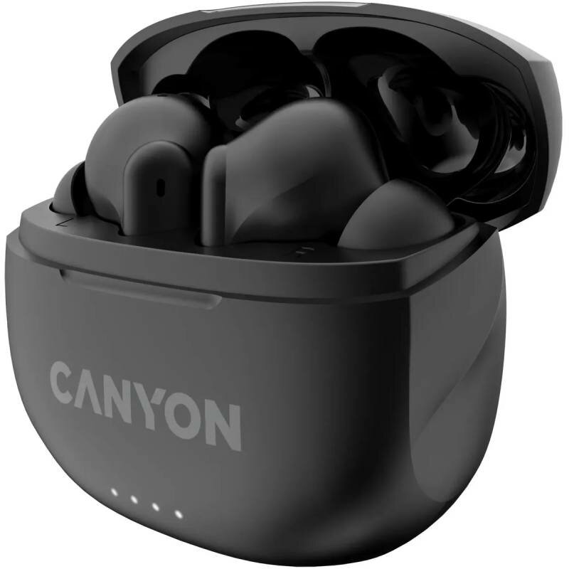 Наушники беспроводные Canyon Bluetooth: 5.3, 20-20 кГц, 32 ОМ, 2*40 мАч, 470 мАч, USB-C, IP33, black - фото №4