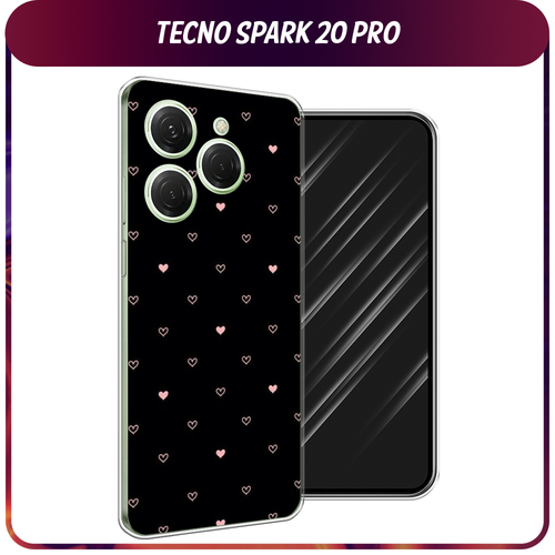 Силиконовый чехол на Tecno Spark 20 Pro/20S Pro / Текно Спарк 20 Про/20S Про Чехол с сердечками силиконовый чехол снежный фыр фыр на tecno spark 20 pro текно спарк 20 про