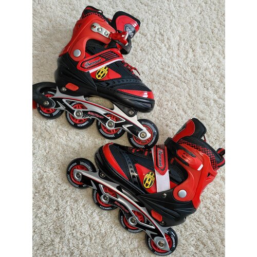 Коньки роликовые Banwei BW-127 раздвижные красные!-1
