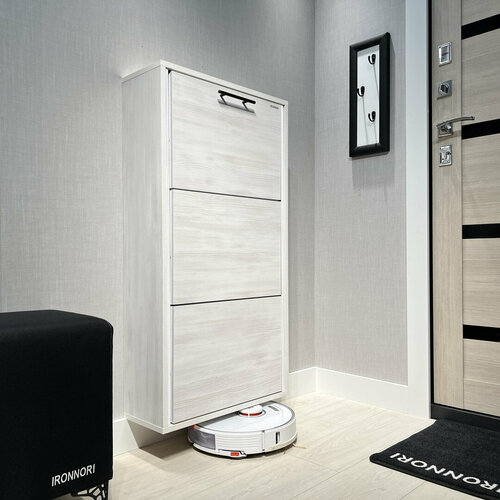 Обувница Айроннори Лайт 3 МП, Выбеленное дерево, 3 отделения, ЛДСП, 104х54,5х20 см