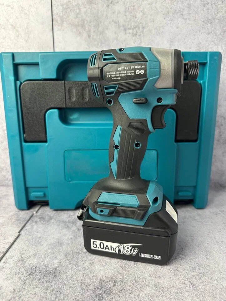 фото Аккумуляторный ударный винтоверт 18 V в кейсе с 2 аккумуляторами, емкостью 5 Ач