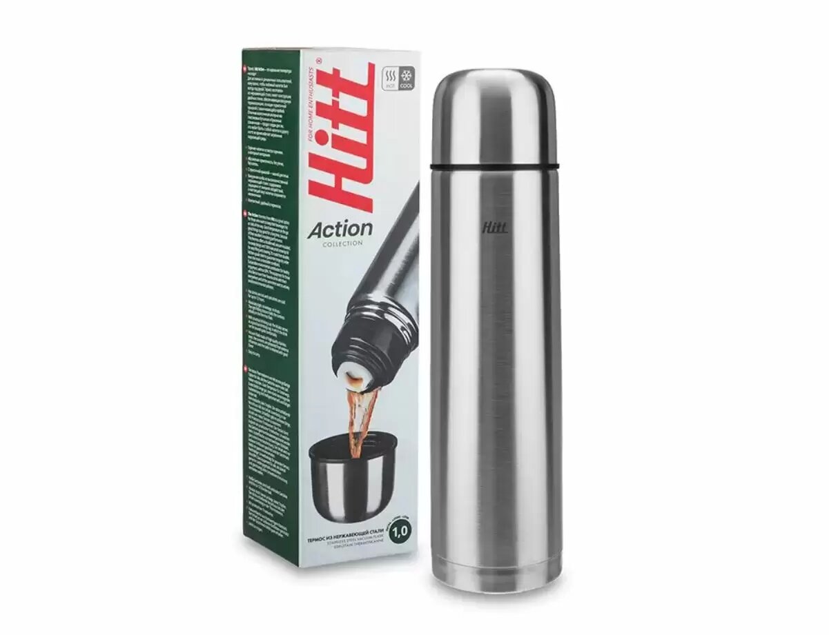 Термос HITT Action 1,0л "Охота" нерж. автомат