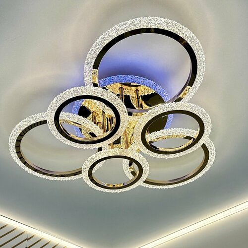 Свет Столицы Люстра потолочная светодиодная с RGB подсветкой и пультом, 115 Вт