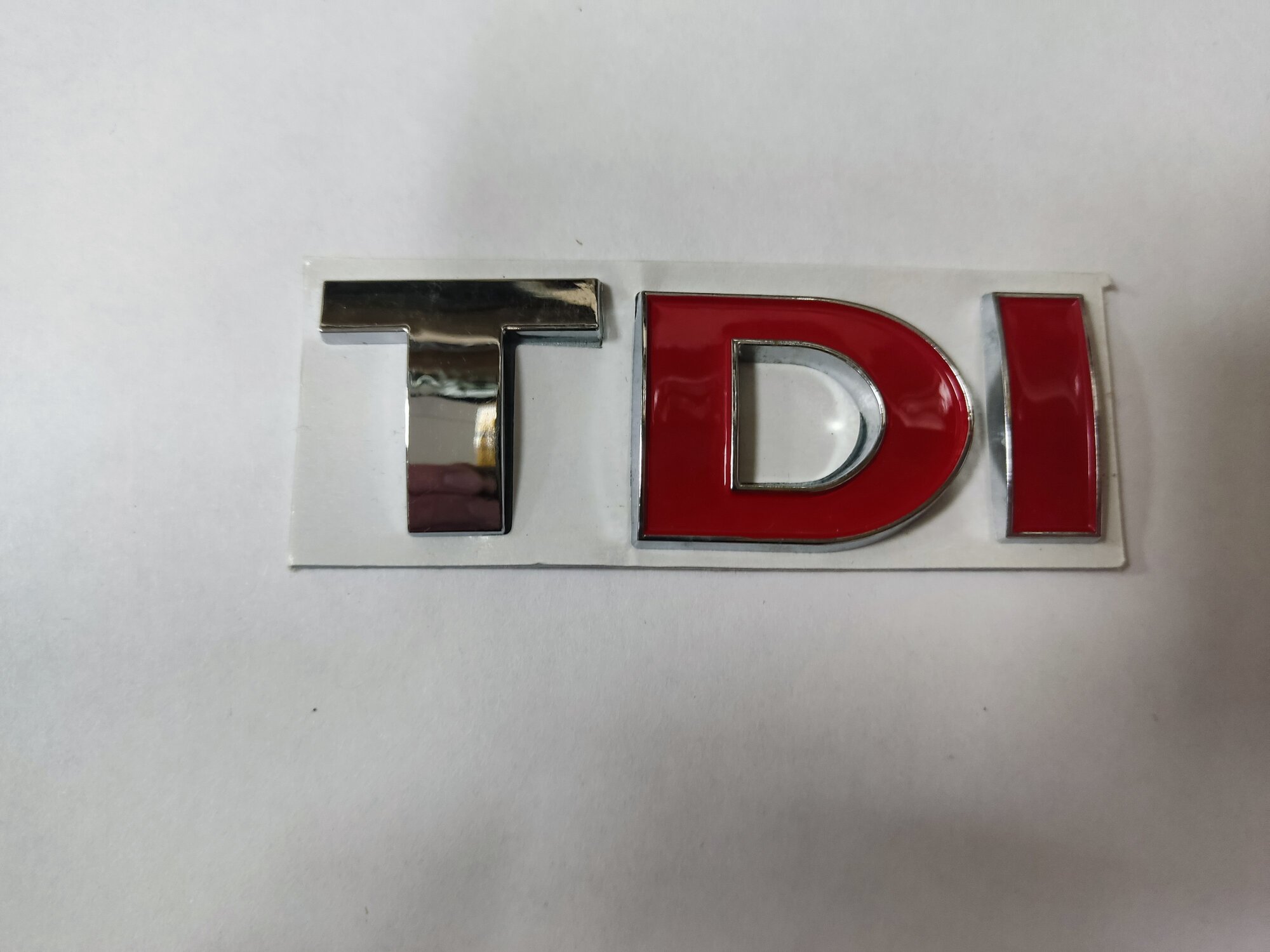 Эмблема-шильдик "TDI", для Audi, хром, самоклеящаяся, 7.5x2.5 см