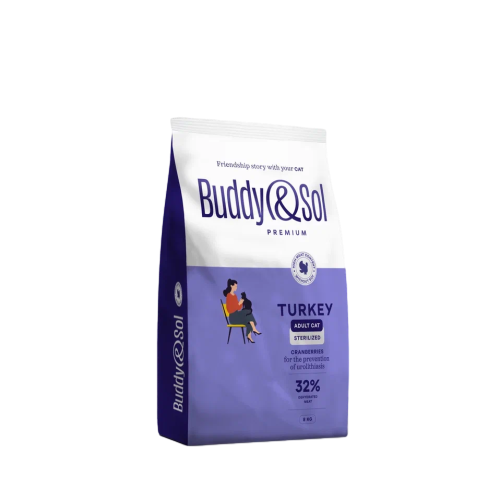 Buddy&Sol PREMIUM STERILIZED Сухой корм д/кошек стерил (индейка) 8кг