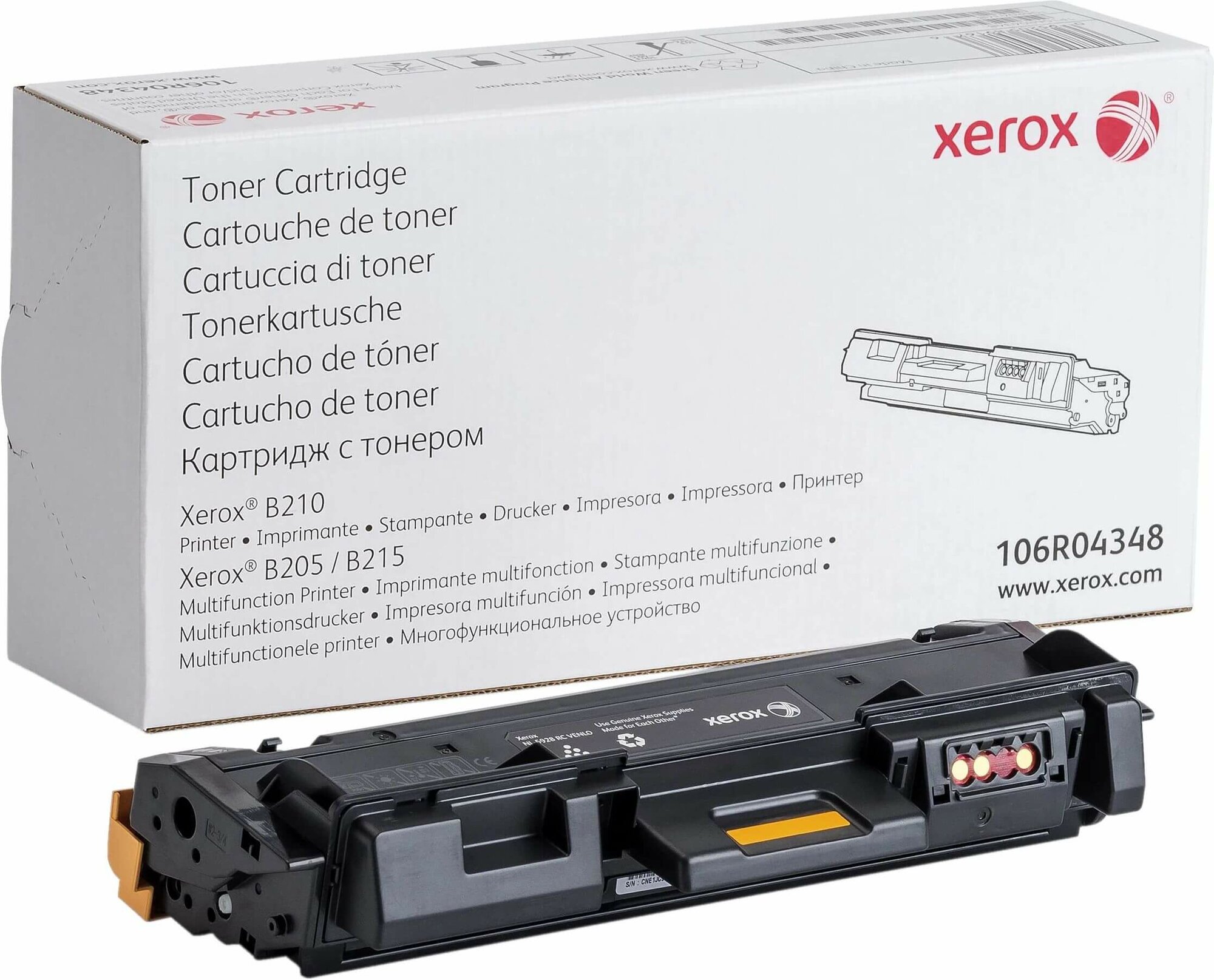 Картридж Xerox 106R04348 для Xerox B205/ B210/ B215, чёрный, увеличенный, 3000 страниц, оригинальный