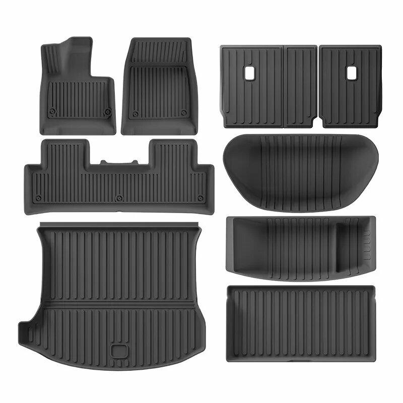 Картинки Автомобильные коврики для Xiaomi YU7, водонепроницаемый TPE, полный комплект с подкладкой для багажника, экологически чистые, нескользящие, 25 YU7 W250007564