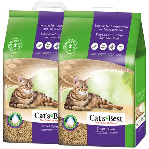 наполнитель cats best smart pellets древесный комкующийся CAT'S BEST SMART PELLETS - Кэтс Бэст наполнитель древесно-комкующийся для длинношерстных кошек (10 + 10 л)