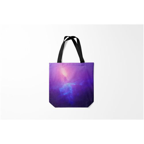 фото Сумка-шоппер / 40х40 см / неоновые принты / космос туманность burnettie
