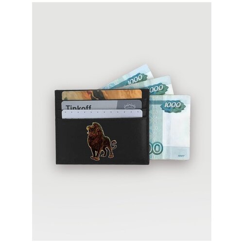 Кредитница / Футляр для карт / Картхолдер Russian.Handmade из натуральной кожи Лев №5