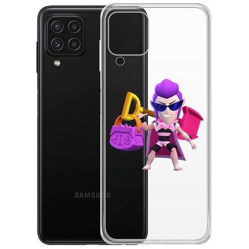 чехол накладка clear case brawl stars вирус 8 бит для samsung galaxy s21 g991 Чехол-накладка Krutoff Clear Case Brawl Stars-Пляжный Мортис для Samsung Galaxy A22/M22 (A225/M225)