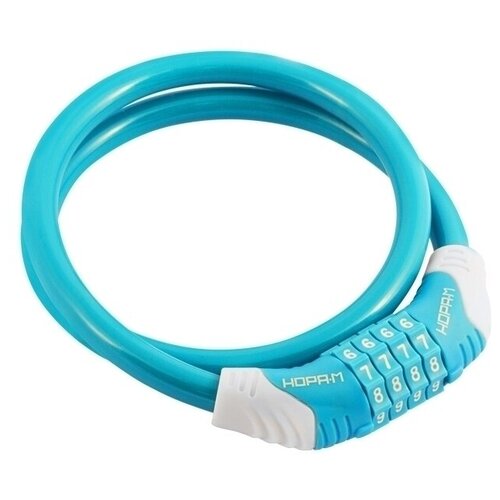 фото Замок-трос велосипедный нора-м №31 - голубой - 10x650 мм