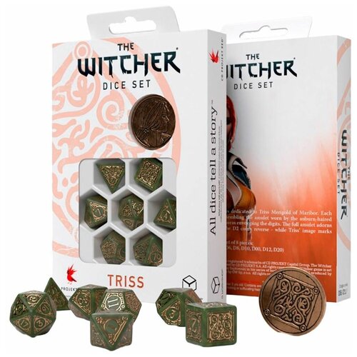 Набор кубиков для настольных ролевых игр (Dungeons and Dragons, DnD, D&D, Pathfinder) - Witcher Dice Set. Triss. The Fourteenth of the Hill