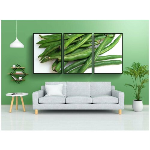 фото Набор модулных постеров для интерьера "стручковая фасоль, фасоль, свежий" 60x90 см. в тубусе, без рамки lotsprints