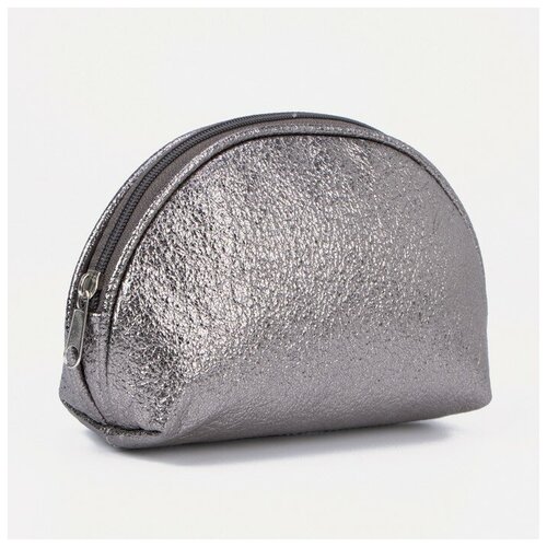 фото Косметичка на молнии, цвет серебристый сакси
