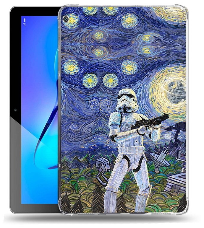 Чехол задняя-панель-накладка-бампер MyPads star wars звездная ночь для Huawei MediaPad M3 Lite 10 Wi-Fi/ LTE (BAH-AL00/W09) противоударный