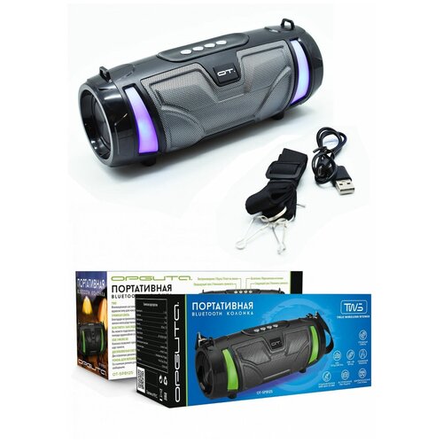 Орбита Колонка Bluetooth 50 FM радио USB плеер LED подсветка SPB125серый 113200₽