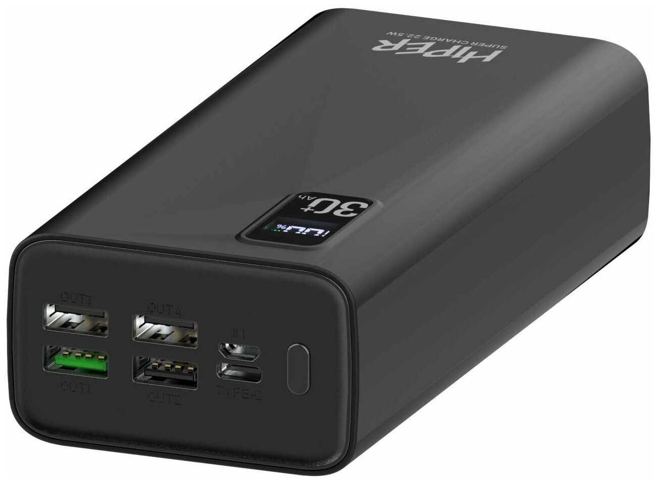 Внешний аккумулятор Hiper Fast 30000 30000mAh 5A QC PD 4xUSB черный (FAST 30000 BLACK) - фото №3