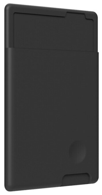 Чехол бумажник для телефона силиконовый черный / картхолдер самоклеящийся