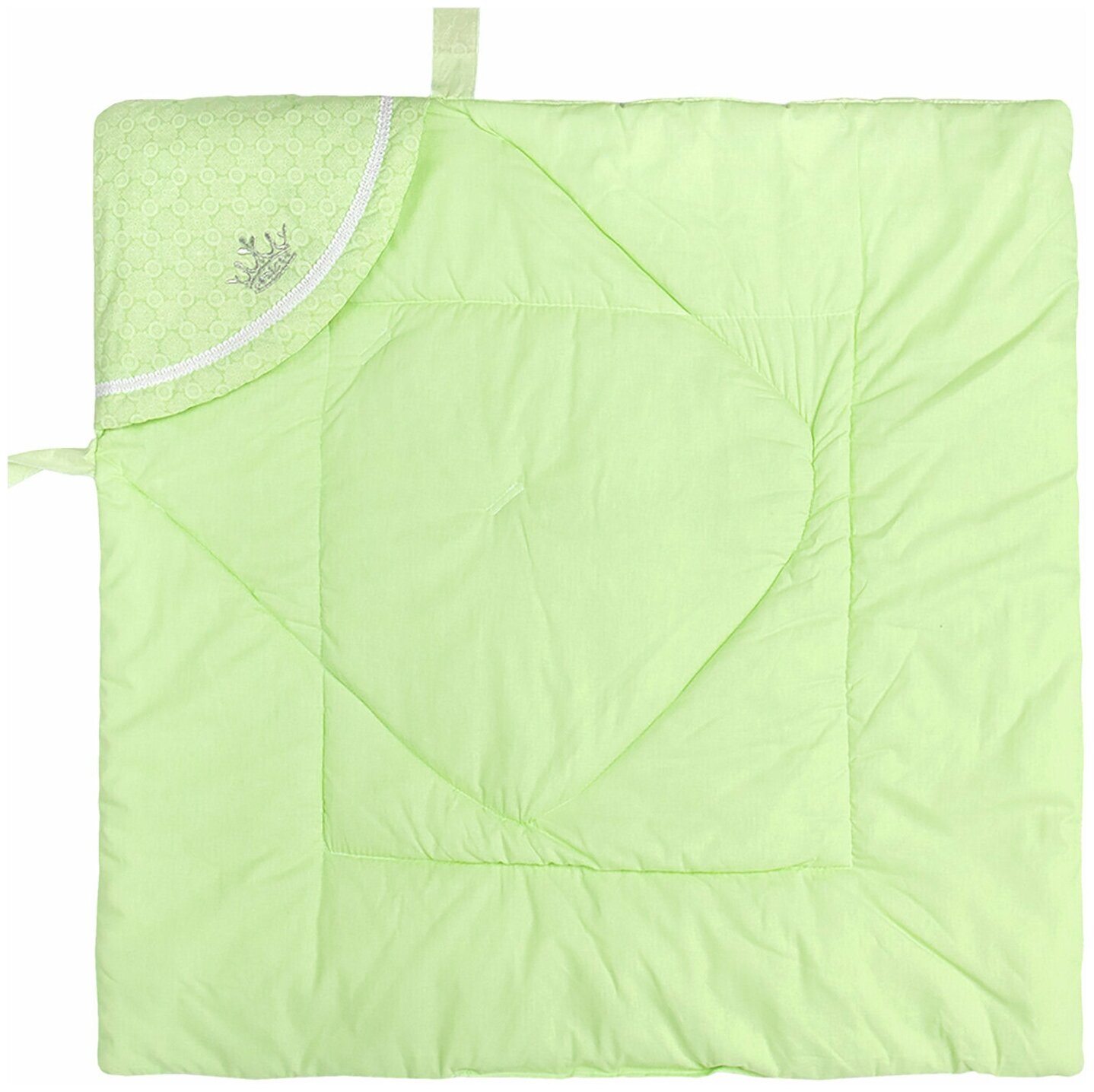 Конверт на выписку "Золотой Гусь" бэби элит, для новорожденных, застежка-молния, холлофан, зеленый — фото 1