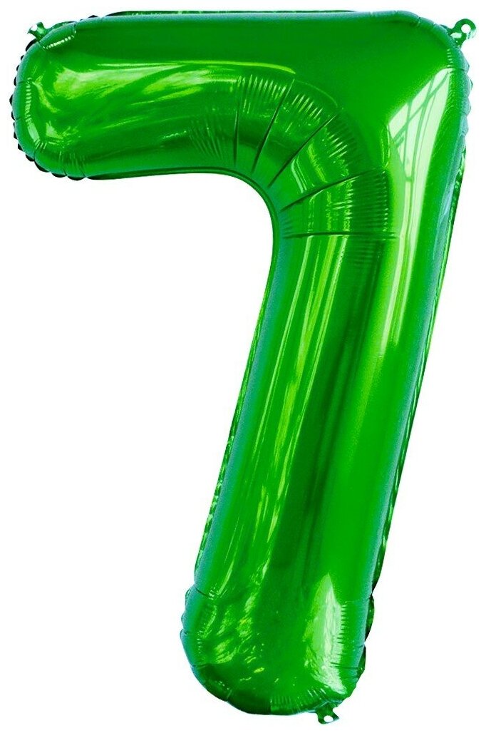 Шар (34'/86 см) Цифра, 7, Slim, Зеленый, 1 шт. в уп.