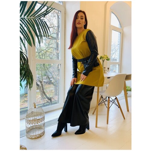 фото Костюм fatmafashion, размер 44-48, горчичный