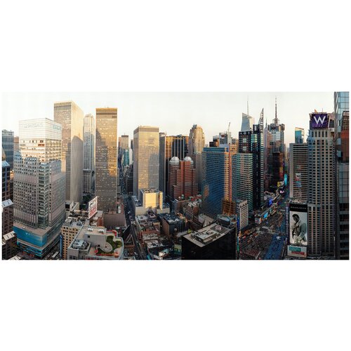 Фотообои Уютная стена Таймс-сквер. Нью-Йорк 560х270 см Виниловые Бесшовные (единым полотном)