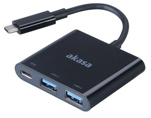 Адаптер-переходник Akasa Type-C на USB 3.0 с разъемом для зарядки Type-C AK-CBCA08-15BK