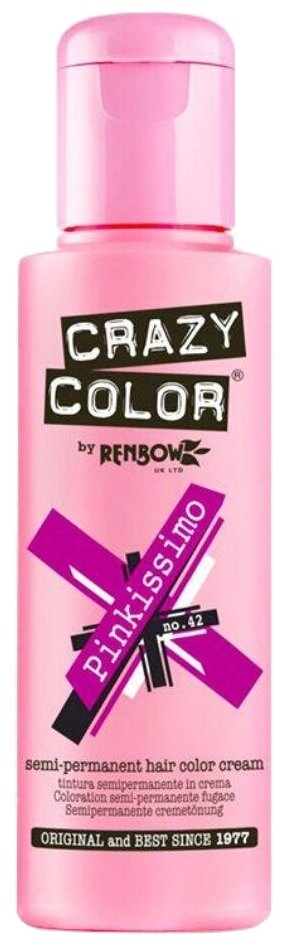 Crazy Color Краситель прямого действия Semi-Permanent Hair Color Cream, 42 pinkissimo, 100 мл