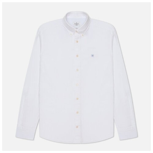 фото Мужская рубашка hackett embroidered logo garment dyed oxford белый , размер s