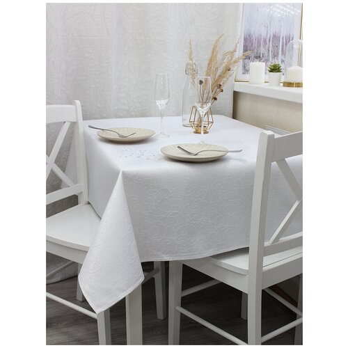 Скатерть столовая квадратная, текстиль, хлопок/пэ, 148*148 см, 1 штука