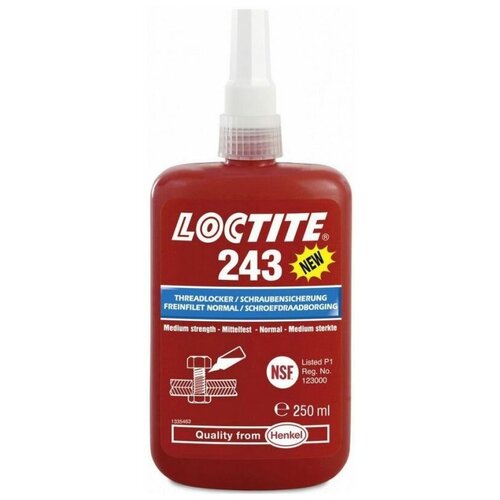 Loctite - 243 фиксатор резьбы средней прочности, синий, анаэробный.