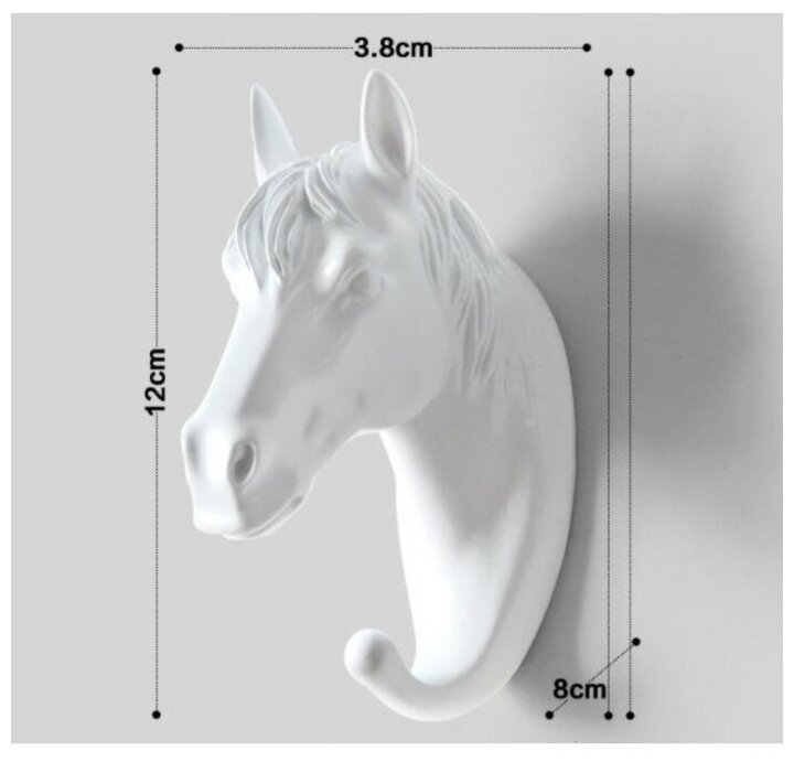 Декор настенный-вешалка "Конь" 12x3,8 см, белый./В упаковке: 1 - фотография № 6
