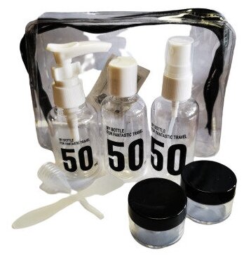 фото Набор для хранения, в чехле, 7 предметов, цвет прозрачный/чёрный