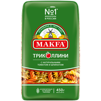 Макфа Макароны с томатом и шпинатом, спирали, 450 г