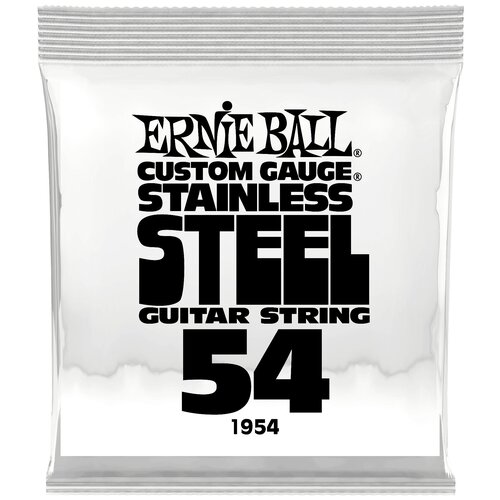 Струна одиночная для электрогитары Ernie Ball P01954, Серия Stainless Steel, Калибр: 54, Сердцевина: шестигранник; сталь, покрытая оловом daddario nw054 одиночная струна для электрогитары 054 обмотка никель