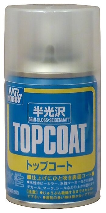 Mr.Hobby B-502 Лак полуглянцевый аэрозольный Topcoat Semi-gloss Spray 86 мл